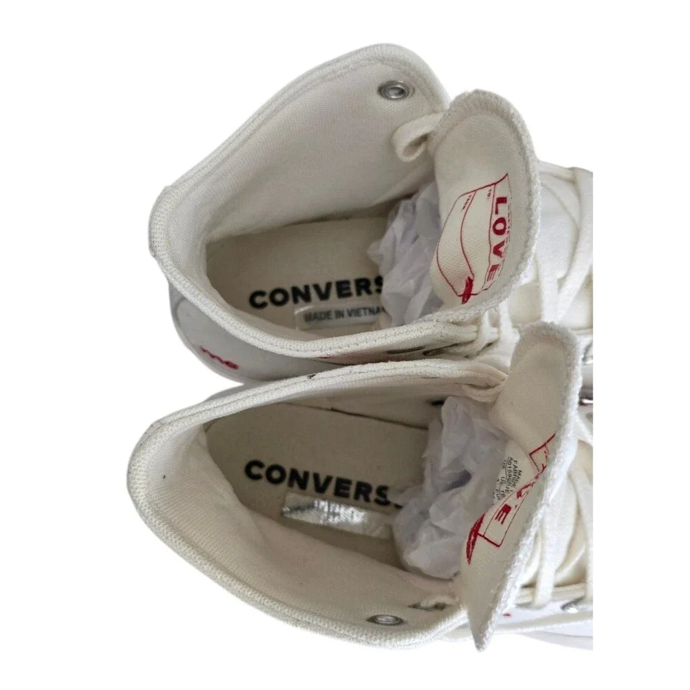 Converse Chuck Taylor All Star Shoes Womens Size 9 Hearts Platform Sneakers